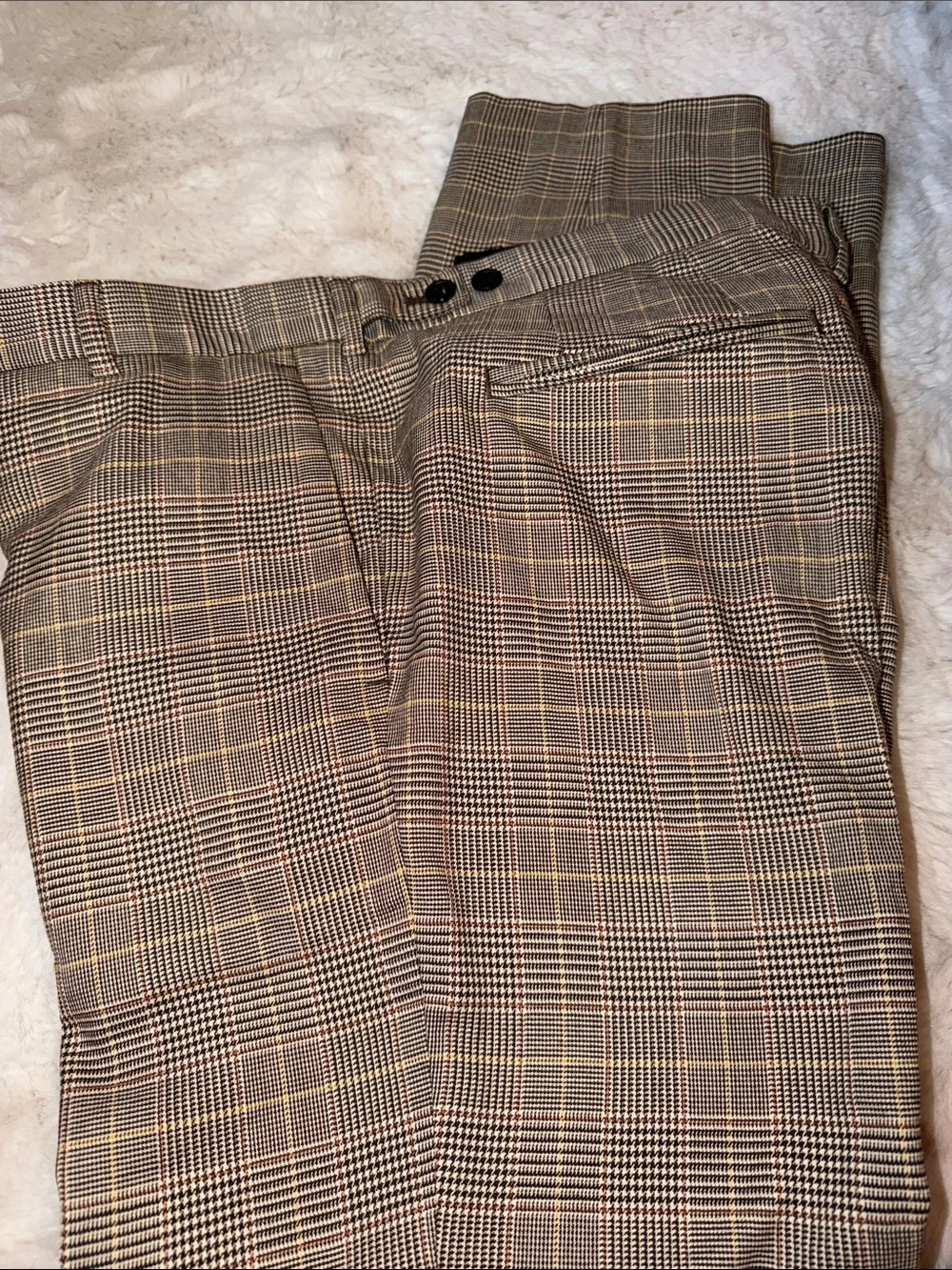 Plaid Dress Pants in Brown and Tan H&M Men’s :6X32 slim fit